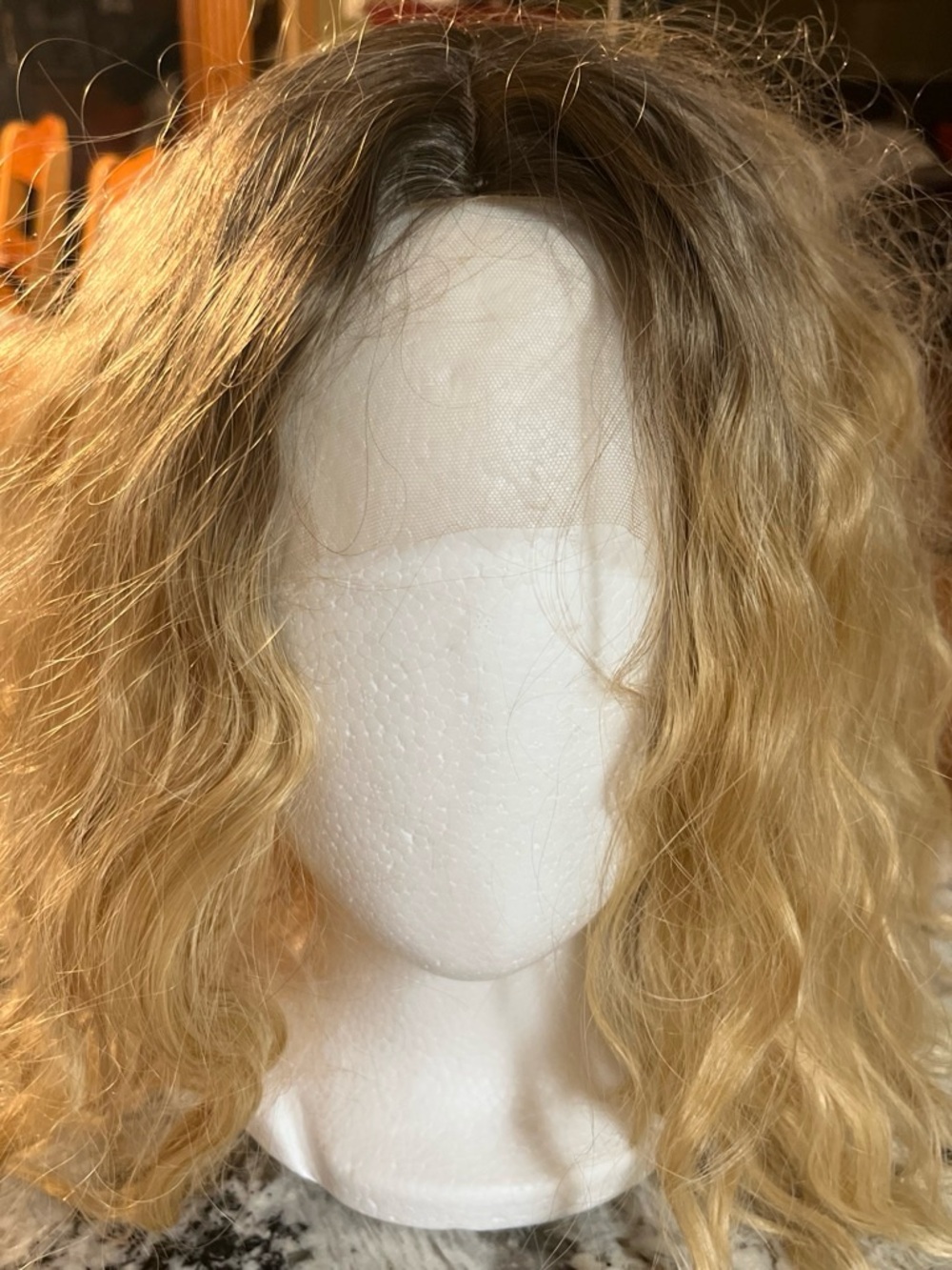 Blonde Wavy Lace Front Wig - Natural Ombre